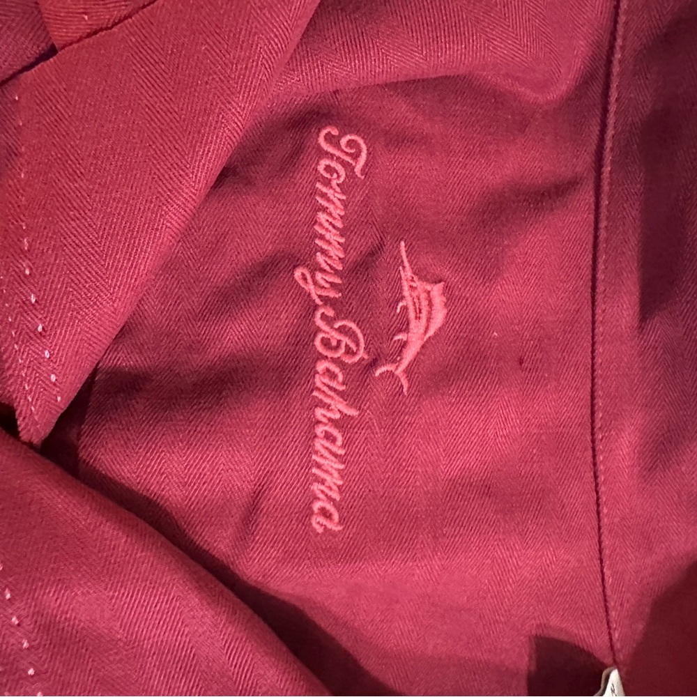 Tommy Bahama Men's Short-Sleeve Silk Camp Shirt Dark Red 2XLB - Picture 4 of 6
